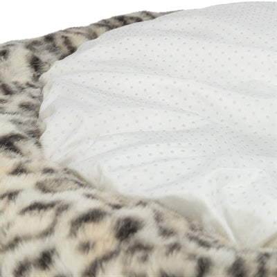 Trixie Hundekorb Leo Weich Rund Plüsch Creme / Panther Print